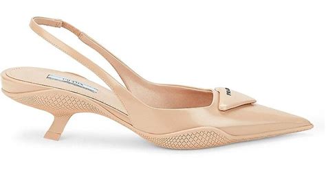 prada pink heels|prada slingback kitten heel pumps.